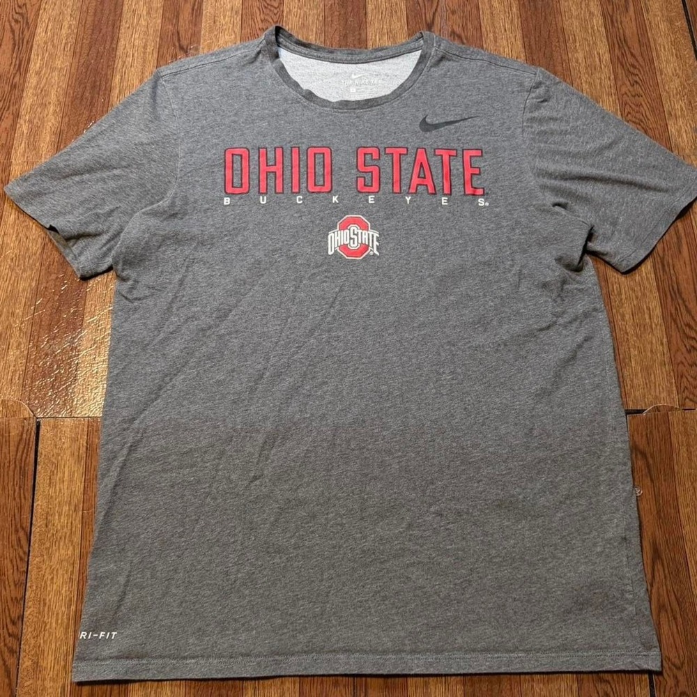 Nike Grey Ohio State Buckeyes Dri-Fit Retro Sportswear Shirt Fits Small